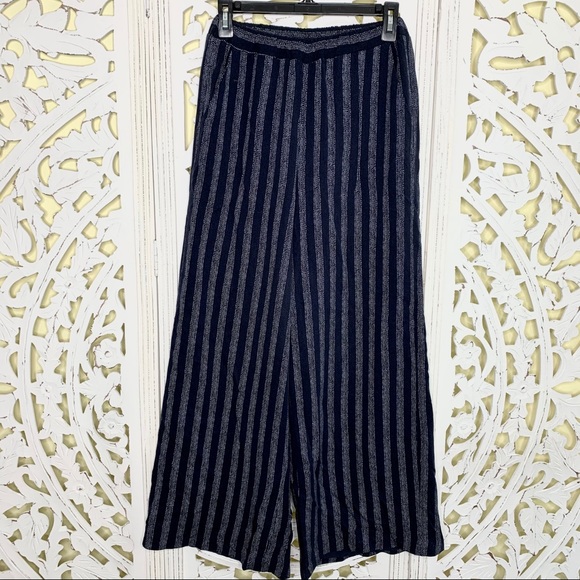 cupcakes & cashmere Pants - Cupcakes and Cashmere Navy Striped Wide Leg Pant